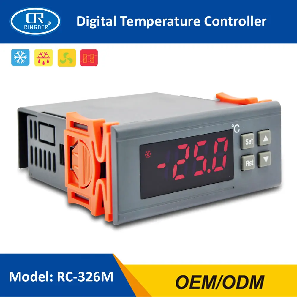 RINGDER RC-326M температура охлаждения контроллер регулирующий термостат два датчика компрессор размораживание вентилятор функция STC-9200