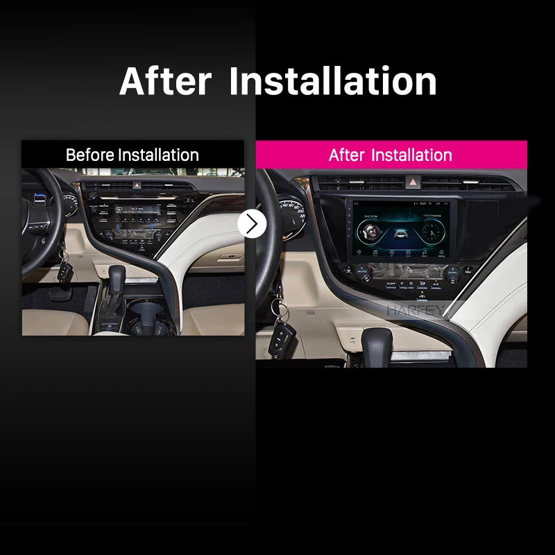 Sale Harfey 10.1" HD Touchscreen Autoradio Android 8.1 GPS Navi Radio for Toyota Camry LHD 2018 2019 with Bluetooth support Carplay 5