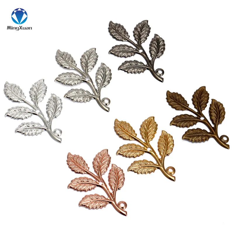 

MINGXUAN 20pcs 32X50mm Leaf Charms for DIY Fashion Necklace Bracelet Wholesale Jewelry Findings Components