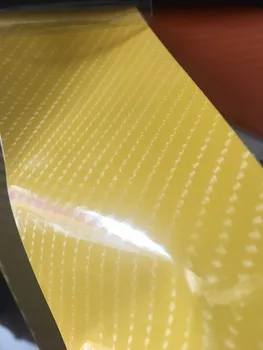 

Yellow Gloss 6D Carbon Fiber Vinyl For Car Wrap Covering Sticker foil With Air Release Like real carbon PROTWRAPS Size:1.52*20m