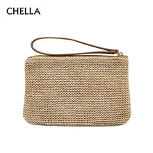 Женский клатч, Женская Популярная Летняя Пляжная соломенная сумка, Женская дорожная сумка-почтальон мини, повседневная трикотажная Сумка Bolsa, SS0399