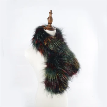 

2018 New Real Fox Fur Scarves Winter Thick Warm Top Quality Shawl Natural Fur Muffler