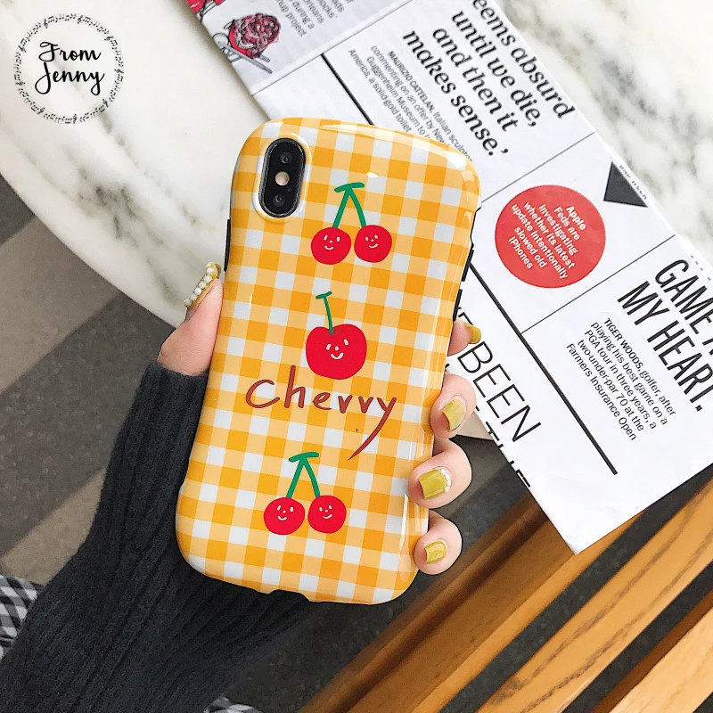 От Jenny Summer cherry милый чехол для телефона iPhone x xr xs max 6 6s 7 8 Plus маленькая Талия