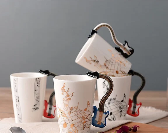 

drop shipping high quality ceramic music mug musical mug handle mug