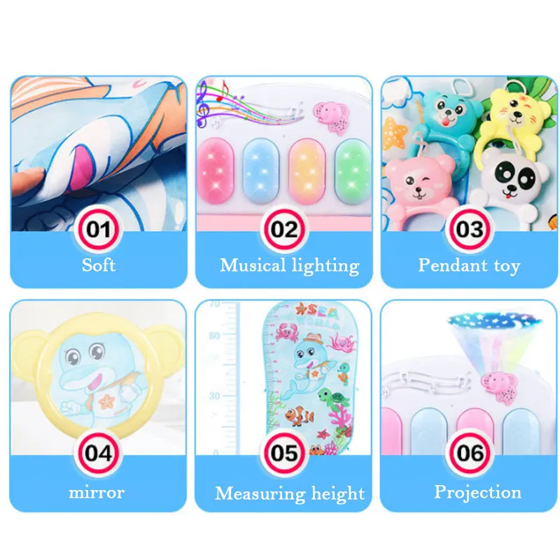 Baby Rocker Piano Music Carpet Newborn Fitness Bodybuilding Frame Pedal Rocking Chair Activity Play Education Toy