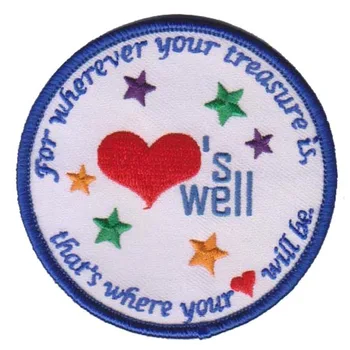 

Customized Heart Embroidered Patches Made by Twill with Merrow Border and PVC Backing OEM Orders are Welcome Free Shipping