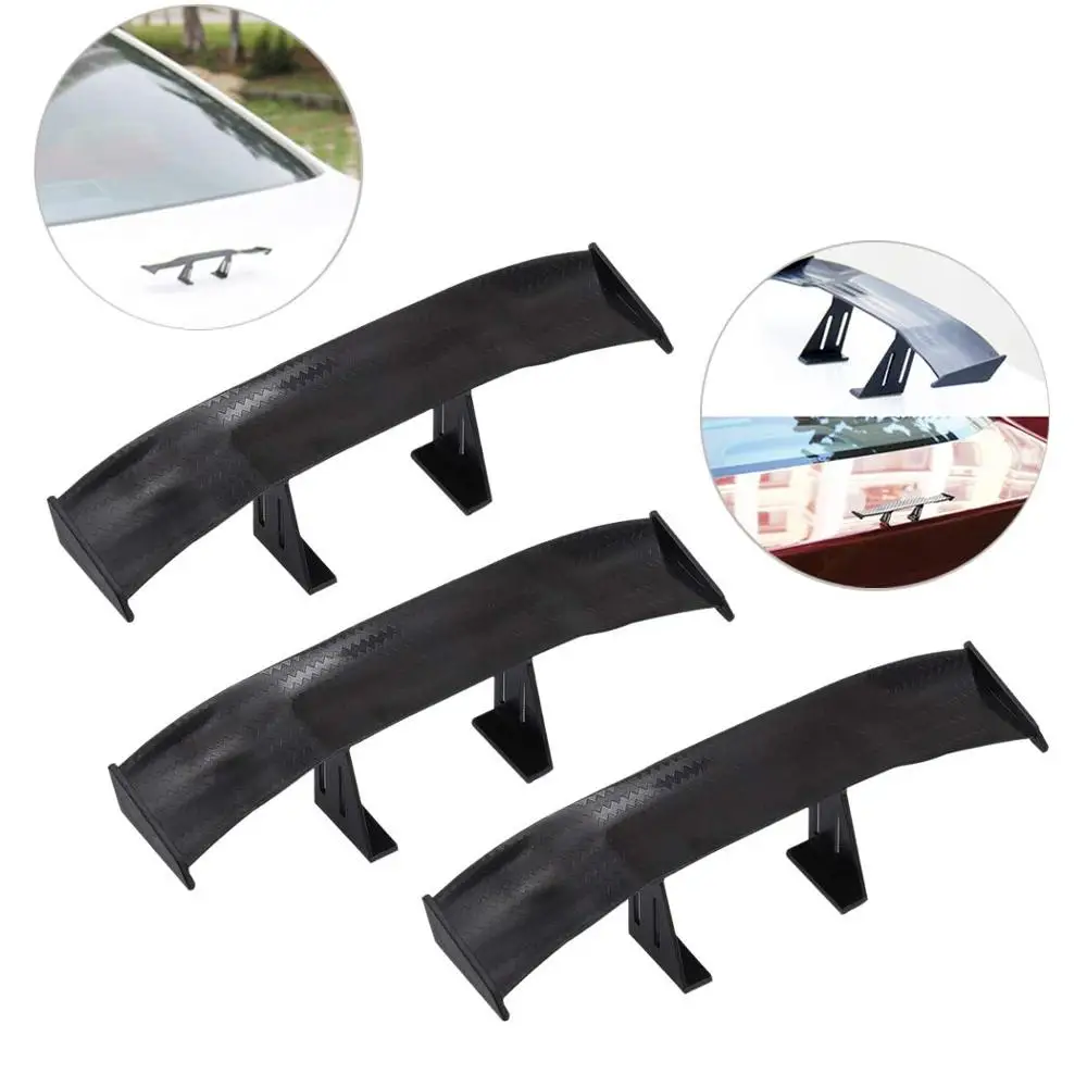 

MYSBIKER 3Pcs Universal Car Mini Spoiler Wing, Mini Auto Carbon Fiber Texture Decoration | Without Perforation Tail Decoration