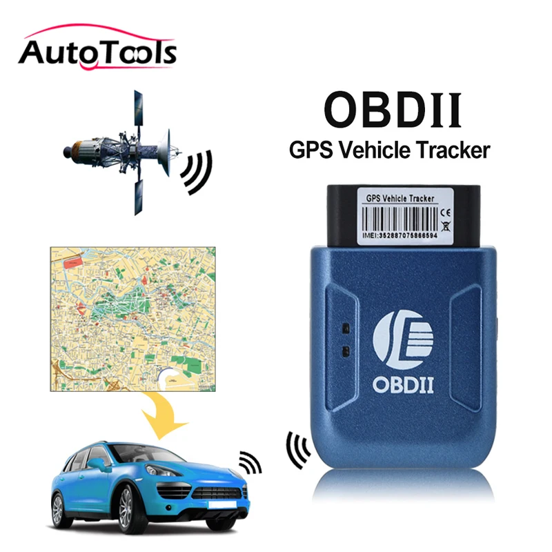 

10pcs/lot TK206 Car GPS Tracker OBDII Interface Geo-fence Function Autos fleet Tracking Device -Blue GPS LBS accurate location