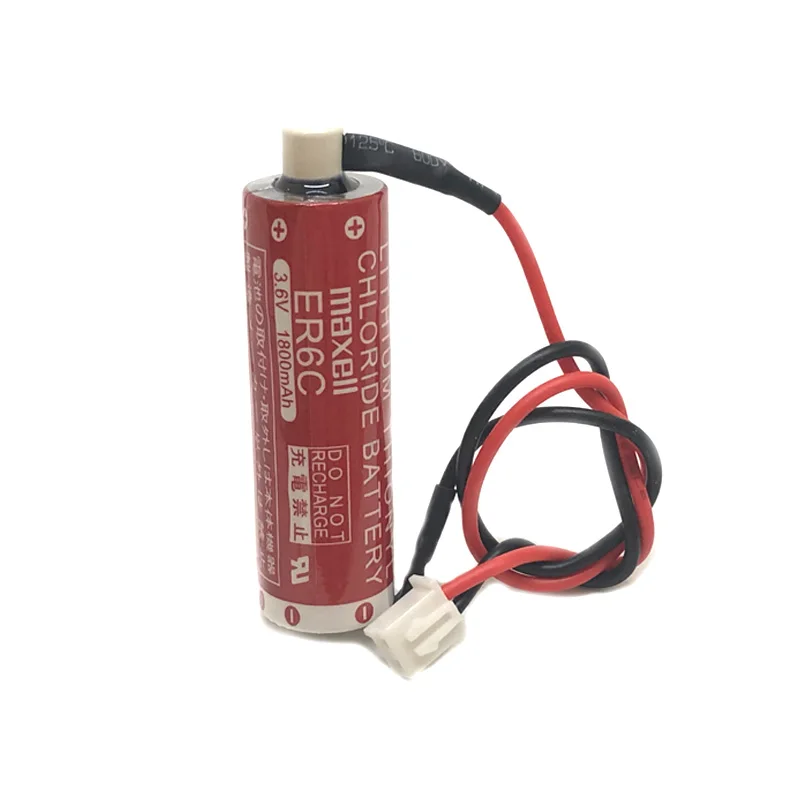 

Original New Version Maxell AA 14500 ER6C 3.6V 1800mah Lithium Battery PLC Batteries With Two - Hole White Plug