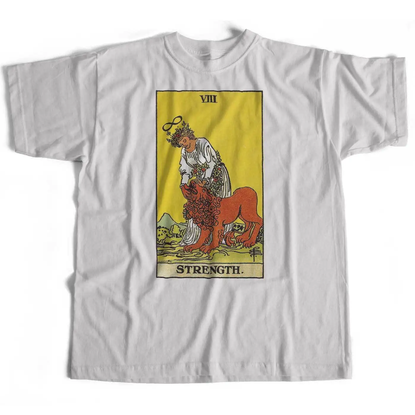 

Tarot T Shirt - Rider Waite Strength Card Old Skool Hooligans Occult Mysticism