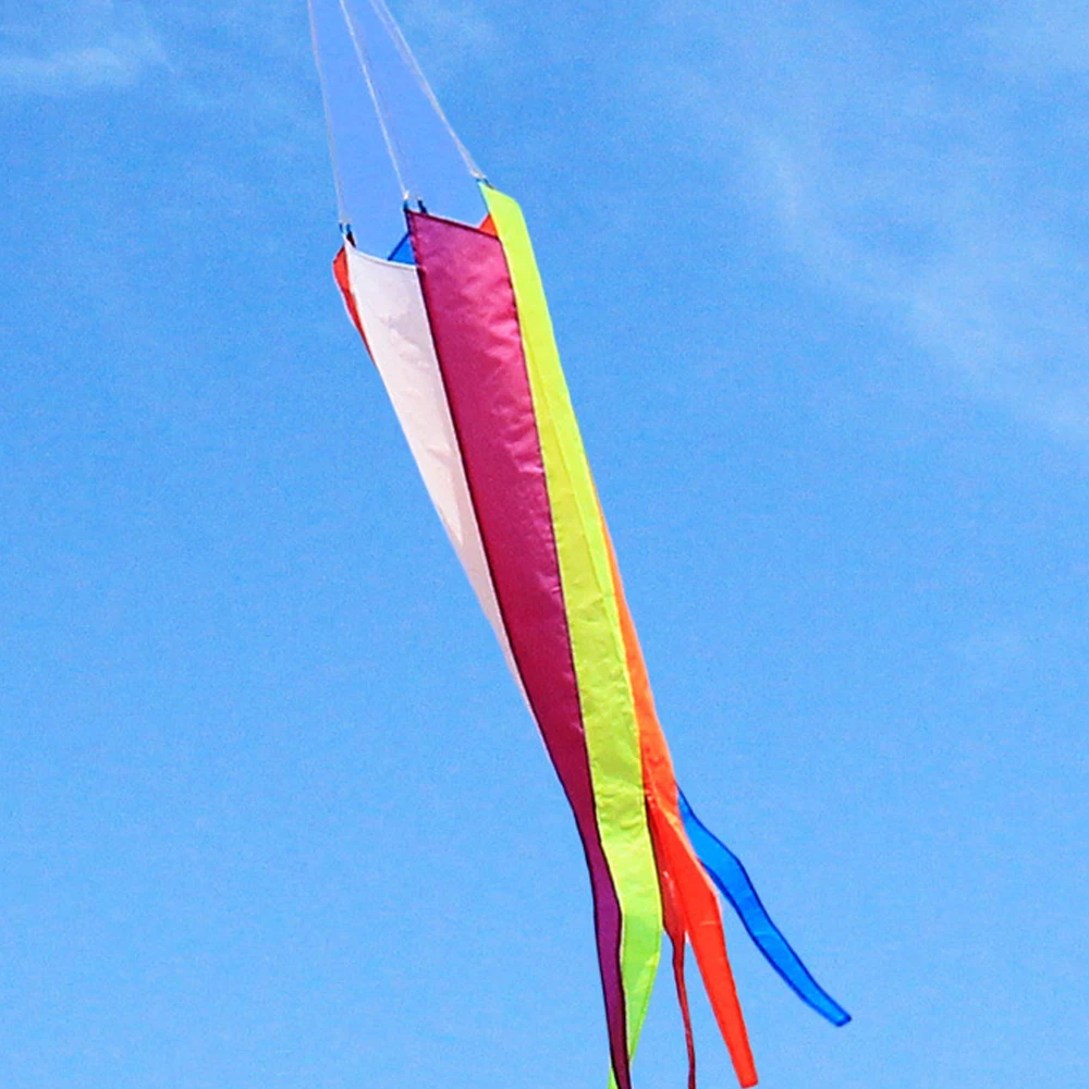 

Rainbow Nylon Windsock Kite Tail for Single Line Kite Flying 1m / 39in Garden Backyard Decorative Windsock