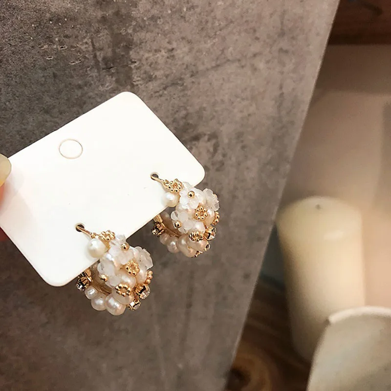 Korean Hoop Earring For Women Circle Retro Hoop Earrings C Shaped