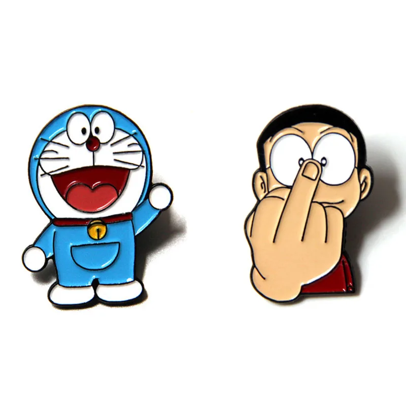 Аниме Doraemon Робот кошка брошь и эмалированные булавки Детский рюкзак сумки значок подарки