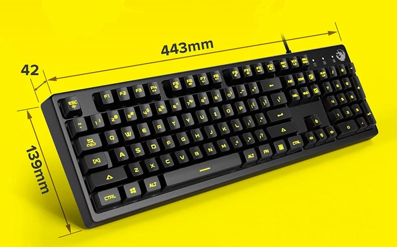 Игровая клавиатура 104 Keycaps Водонепроницаемая Бесшумная клавиатура компьютерная геймерская USB Проводная для настольного ноутбука для домашнего офиса