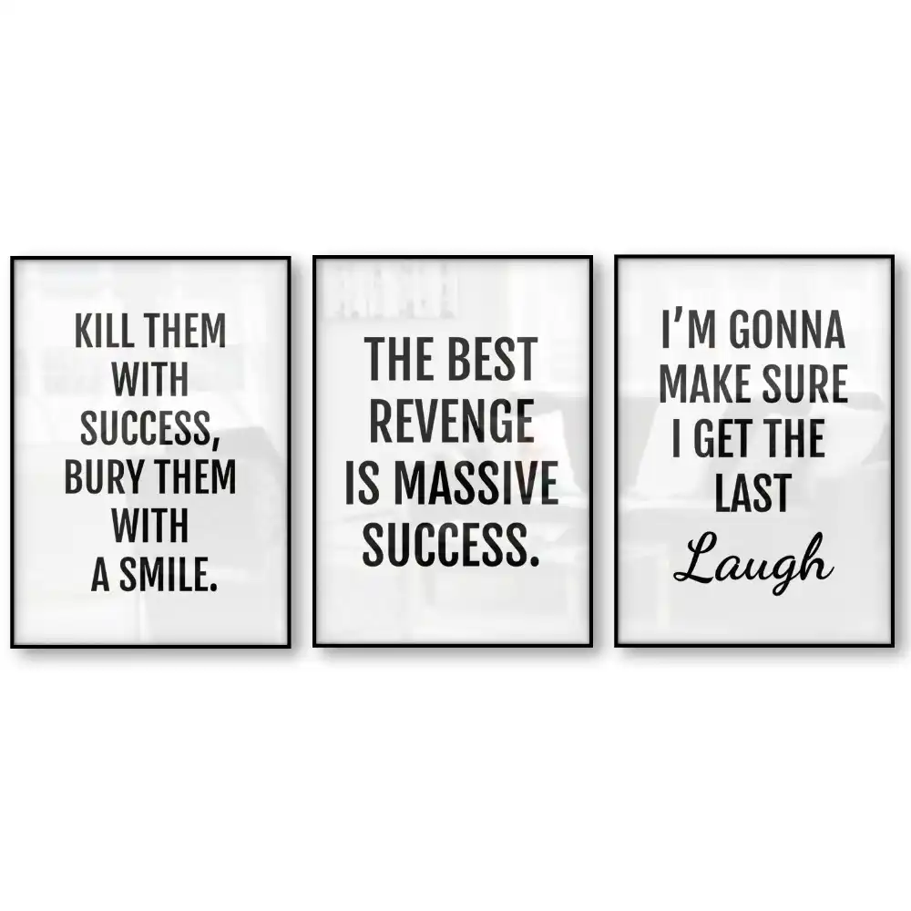 Revenge Success Quotes Poster Canvas Art Print Posters And Prints Wall Art Poster Pictures Nordic Scandinavian Black And White Painting Calligraphy Aliexpress