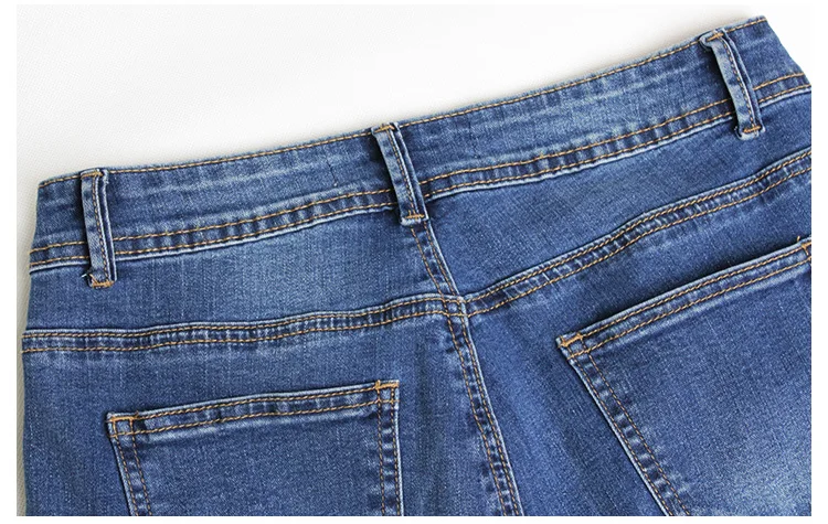 High Waist Jeans Embroidered Denim Pencil Pants Hot Fashion Stretchable Skinny Jeans Women Blue Color Slit Foot Jeans Female (14)
