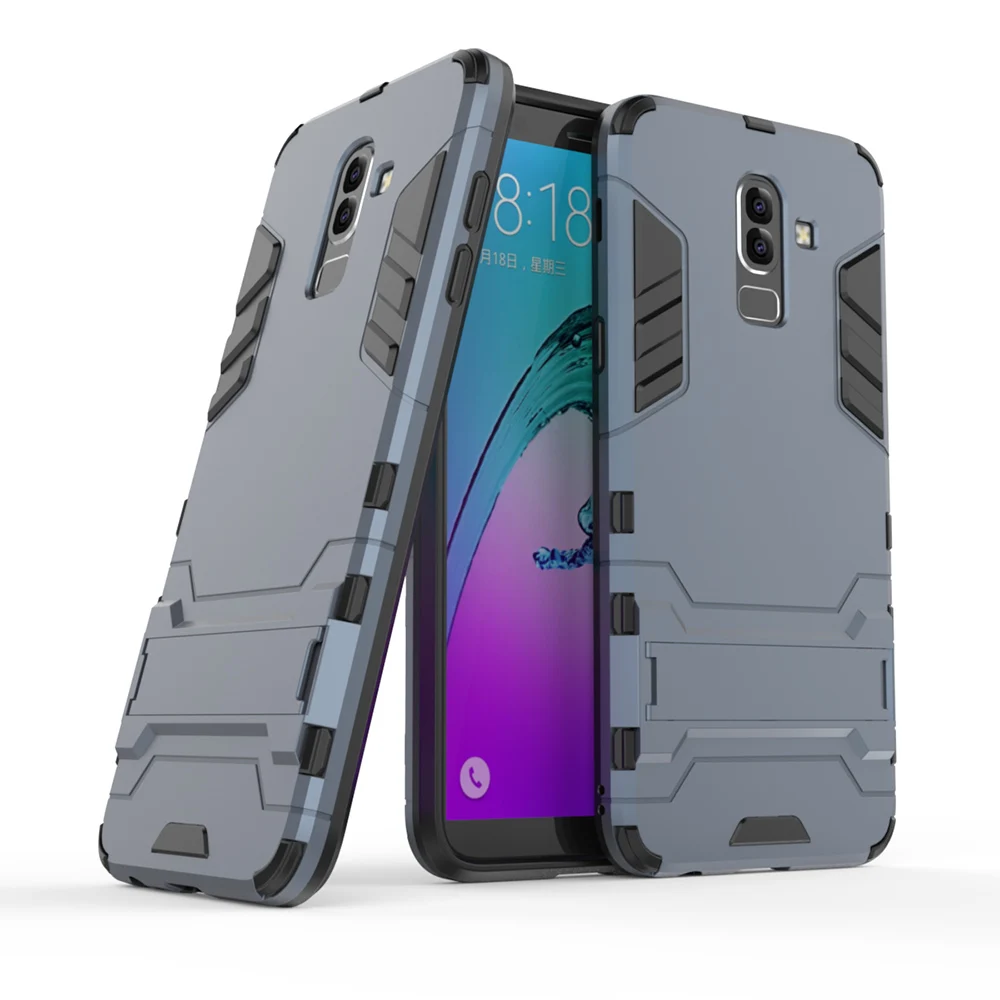 2 In 1 Robot Hybrid Rugged Case Shockproof Kickstand Soft TPU Hard PC Back Cover For Samsung Galaxy J8 2018 J810F J810G J810Y | Мобильные