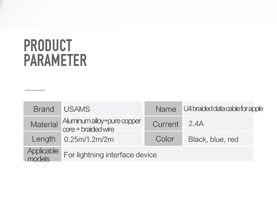 USB кабель для светильник ing USAMS Быстрая зарядка для iPhone кабель светодиодный светильник USB кабель для синхронизации данных для iPhone X 8 7 6 6S Plus 5 5C 5S SE