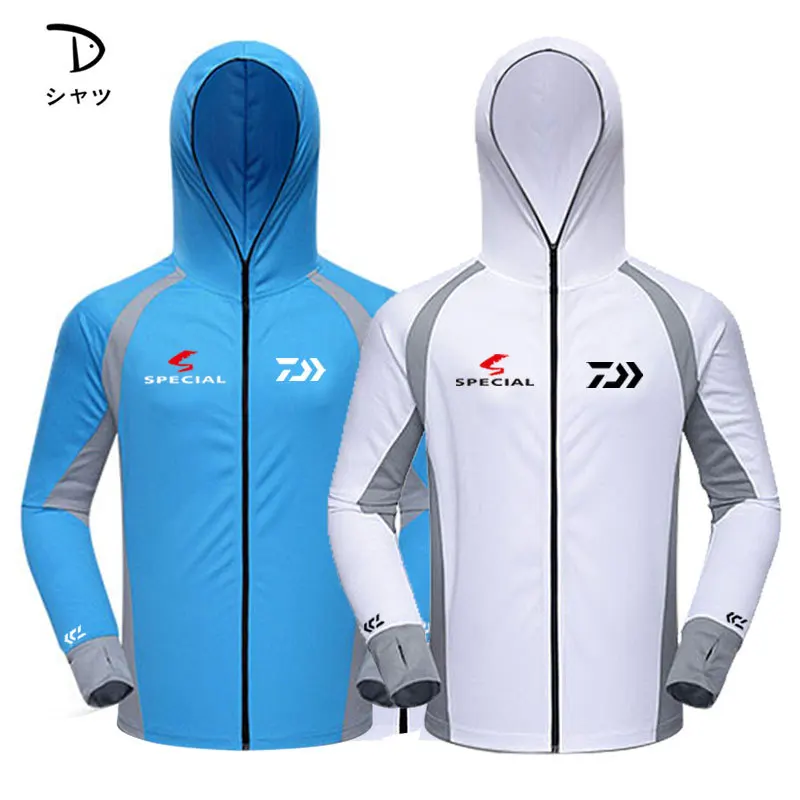 

Men Long Sleeve Fishing Clothing Spring Summer Hooded Sunproof Fishing Cycling Clothes Anti UV Breathable Outdoor Fishing Coat
