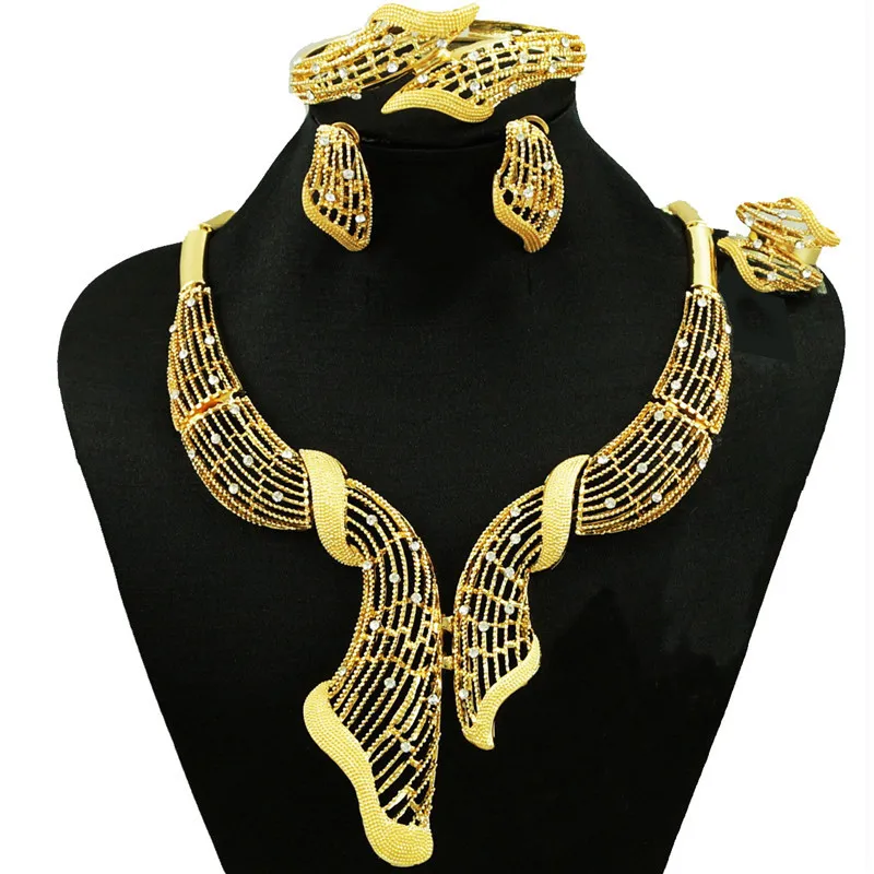 

new arrive real gold plated jewelry sets women fashion jewery sets fine jewelry sets women necklace silver colour jewelry sets