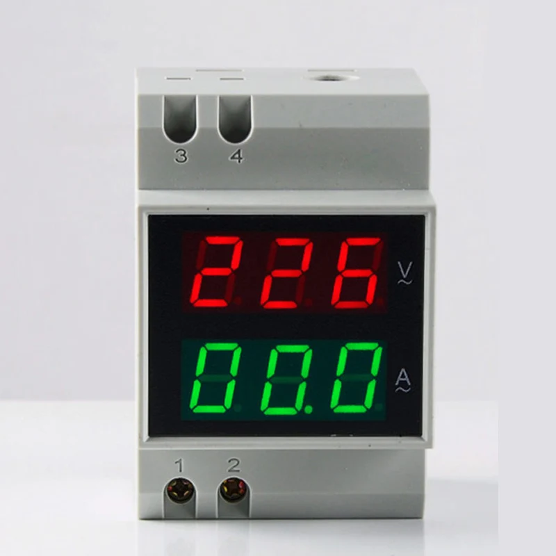 Din рейка двойной Дисплей красный зеленый AC80 300V 200 450V AC0.1 99.9A Цифровой вольтметр