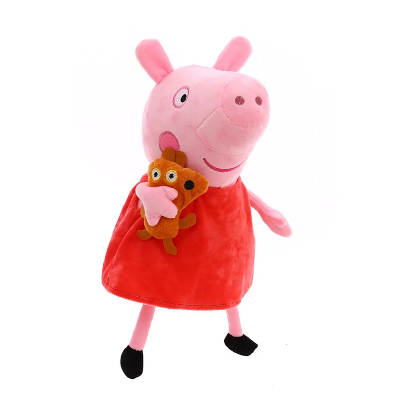 

25 CM Original Peppa Pig Family George Dad Mom Stuffed Doll Plush Toys Pelucia Children Birthday Gifts