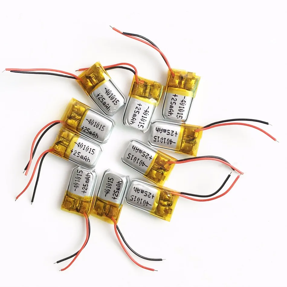 3,7 V 25mAh 401015 литий-полимерная LiPo аккумуляторная батарея для Mp3 Mp4 PAD DVD DIY электронная книга bluetooth наушники гарнитура