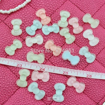 

set of 100pcs Glitter Resin Pastel color Bow 20*11mm Flatback Cabochons for Craft DIY Cameo Subject-SZ0108