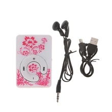 ANENG мини-клип цветочный узор музыкальный MP3-плеер 32 Гб TF карта с мини USB кабелем+ наушники