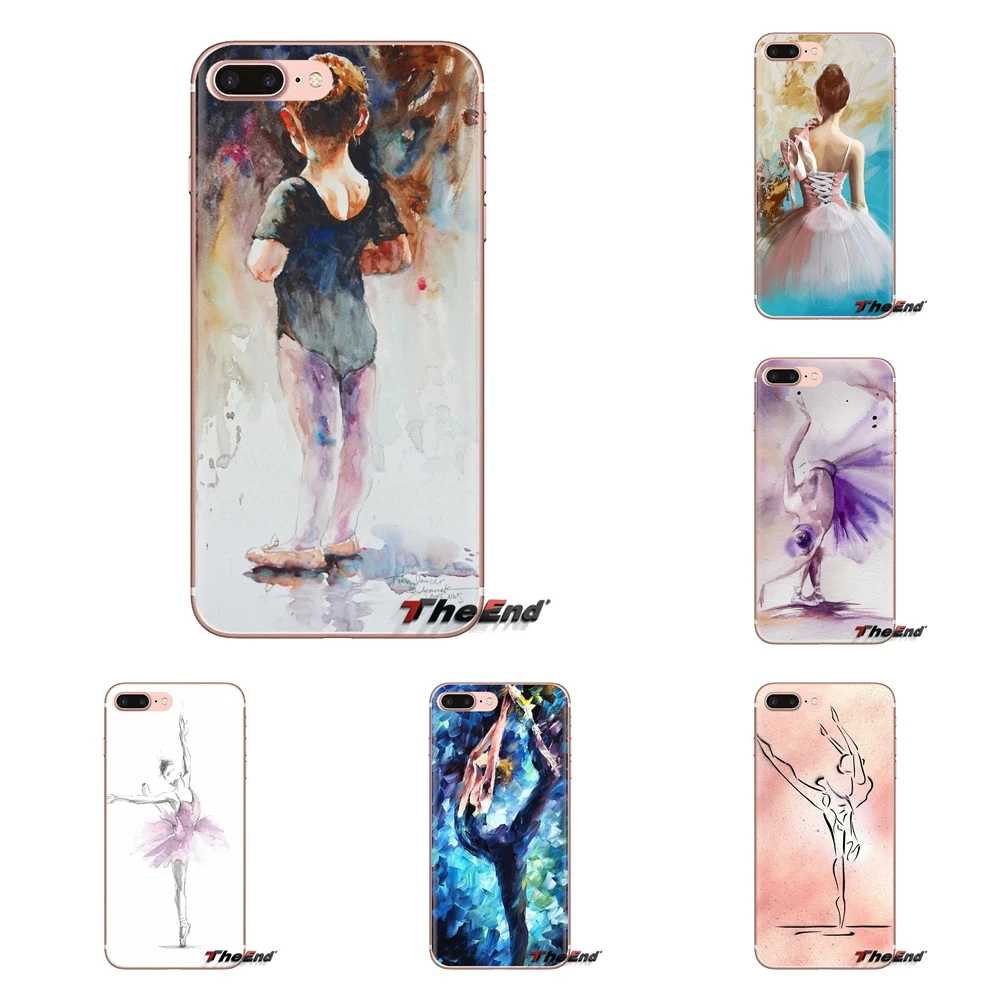 Silicone Shell Cases For Samsung Galaxy J1 J2 J3 J4 J5 J6 J7 J8 Plus 2018 Prime 2015 2016 2017 ballet dancer watercolor painting |