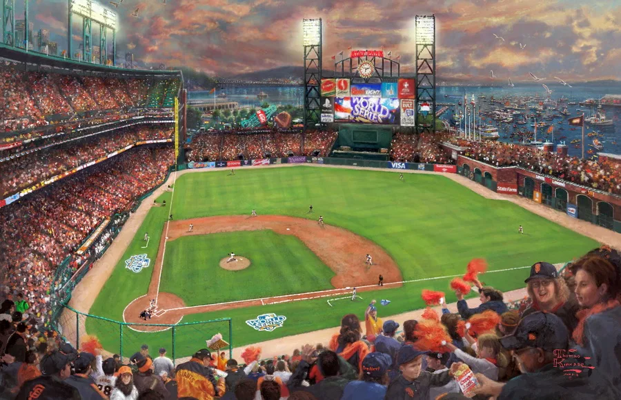 Canvas Art Prints Thomas Kinkade San Francisco Giants It'S Our Time! Decorative Wall Colors Office Paintings For Kitchen | Дом и сад