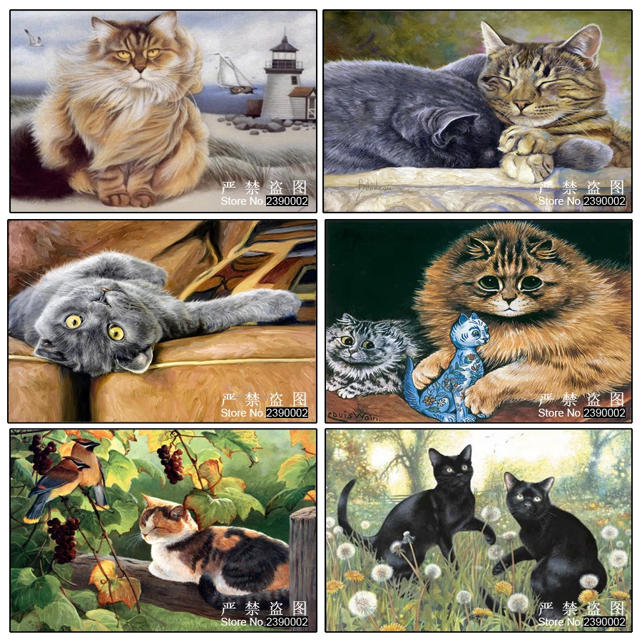 

5d DIY Diamond Painting Sticker Decorative Painting Rhinestone Mosaic Animal Cross Stitch Diamond Pattern Diamond Embroidery Cat