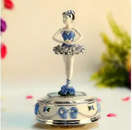 Балета Танцы музыкальная шкатулка для ДЕВУШЕК Женская изящная обувь на плоской подошве с золотым покрытием, высокое качество, подарок балерина вращающихся музыкальная шкатулка - Цвет: Синий