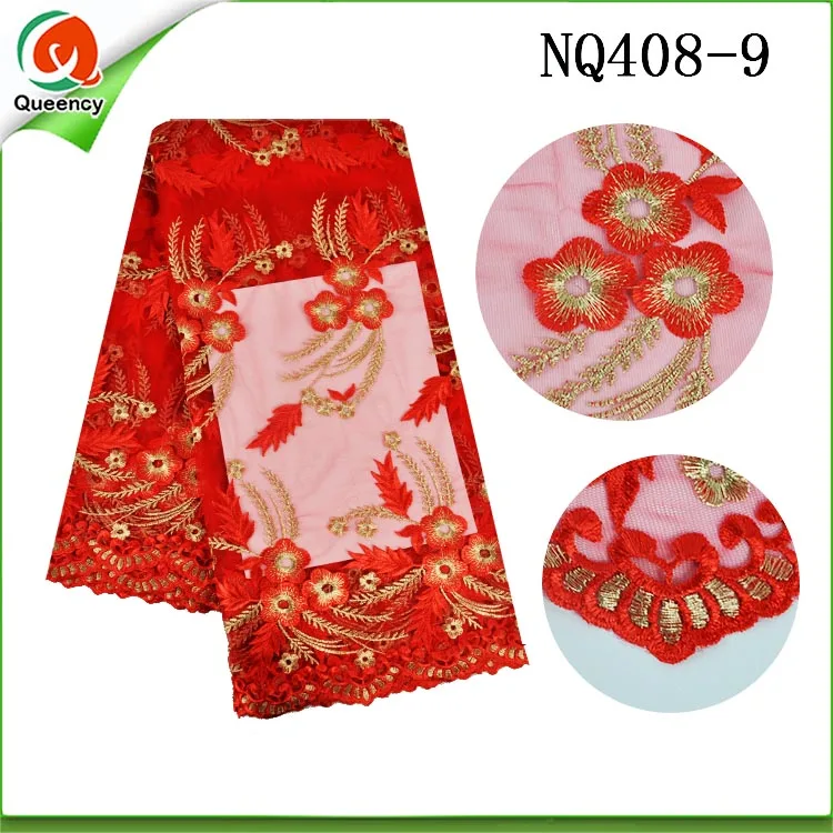 5 yards NQ408 New cotton French Lace Fabric Embroidered Tulle African Net with Embroidery for Wedding | Дом и сад