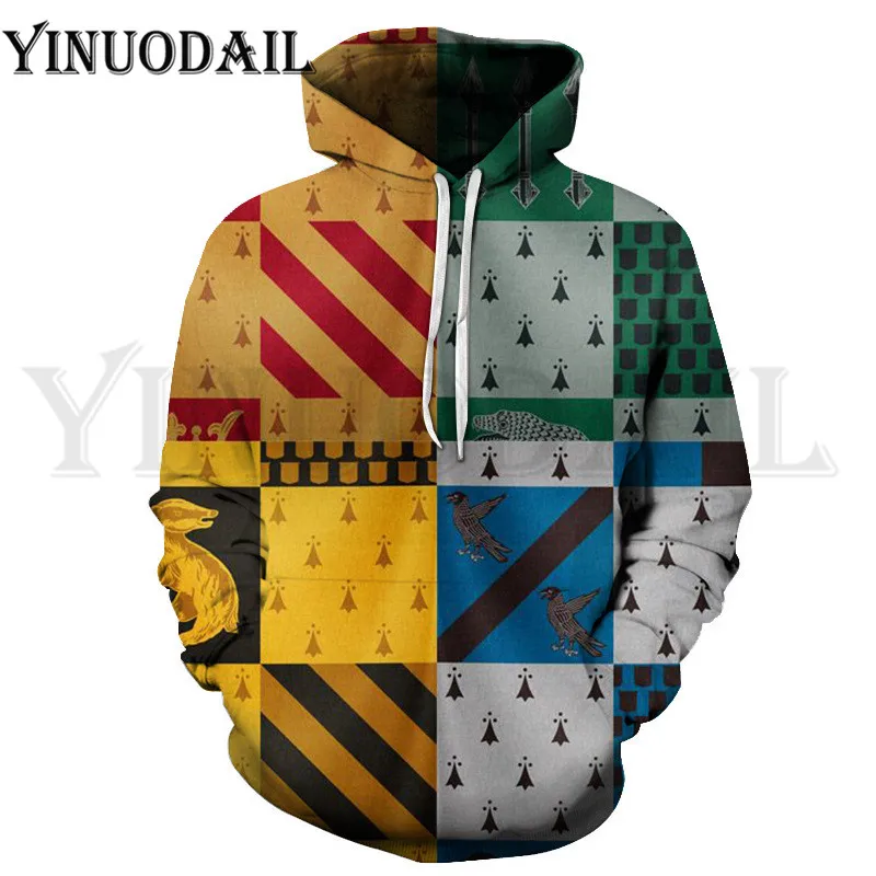 

2019 Fans Wear Wirzardry Potter Cosplay Hoodies 3D Printing Men Hooded Casual Hooded Mens Hoodies