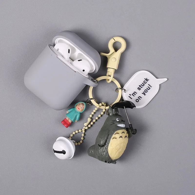 

Cartoon Cute Totoro Silicone Case for Apple Airpods Bluetooth Wireless Earphone Airpods Headphone Protective Bag keychain