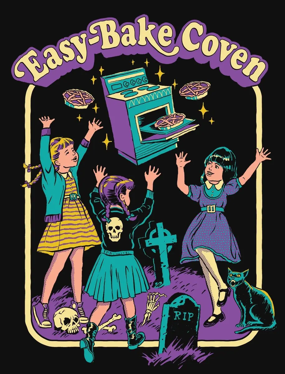Мужская и женская футболка sunfiz YF Винтажная с надписью Easy Bake Coven Готическая