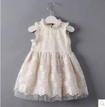 

Retail Fashion Girl Dress 2017 Spring Summer Beautiful Embroidery Lace Dress Girls Princess Party Dresses Clothes Free Ship