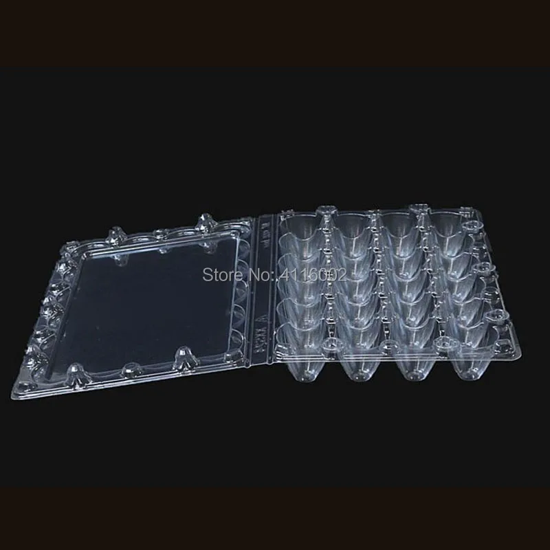 

500pcs 24 Holes Quail Eggs Container Plastic Boxes Clear Eggs Packing Storage Box Tray Retail Packing