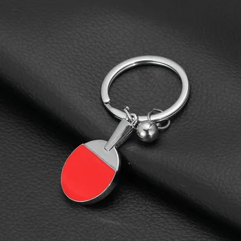 

FREE SHIPPING BY DHL 100pcs/lot Metal Mini Ping Pong Ball Keychains Zinc Alloy Keyrings for Sports Gifts