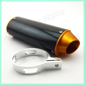 

38mm Golden CNC Exhaust Muffler & Clamp For DHZ Atomik SSR YCF Thumpstar 50cc 110cc 125cc 160cc Pit Dirt Bikes Atv