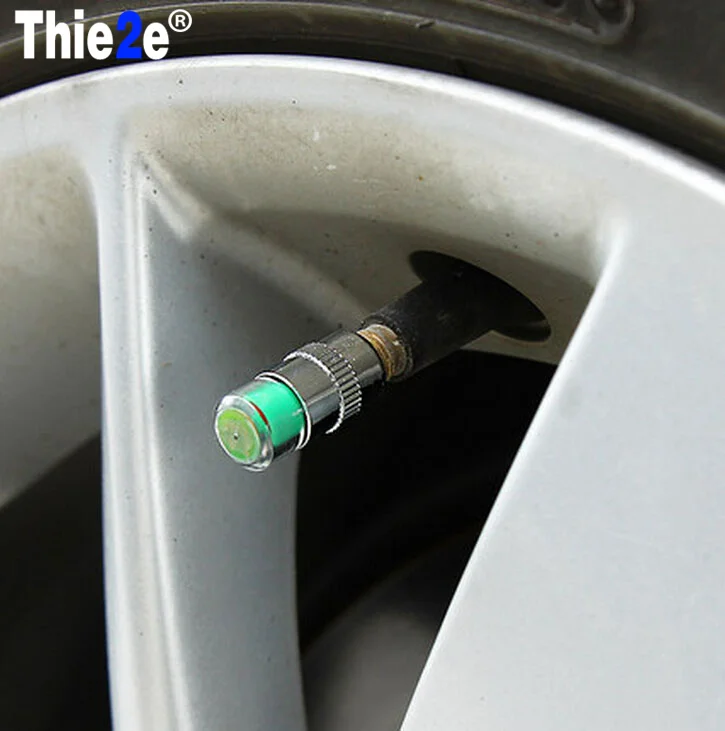 

4 x 2.2 Bar(32PSI) AUTO AIR PRESSURE ALERT INDICATOR VALVE STEM MONITOR SENSOR CAPS CAR TIRE 1 set = 4pcs