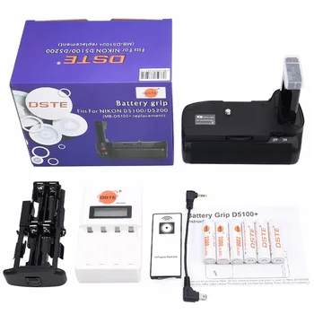 

DSTE MB-D5100H Battery Grip + 6pcs Rechargeable Batteries NI-MH AA Battery + Charger for Nikon D5200 D5100 DSLR Camera