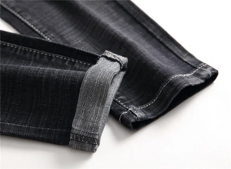 Newsosoo Модные мужские рваные джинсы брюки с цветочной вышивкой прямые Проблемные Джинсовые брюки человек вышитые Жан бегунов