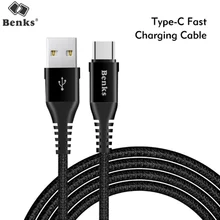 Benks нейлоновый usb type C кабель для быстрой зарядки для samsung S8 S9 huawei P10 P9 Plus Xiaomi 6 5 Android Phone 5A кабели для зарядки 1,2 м