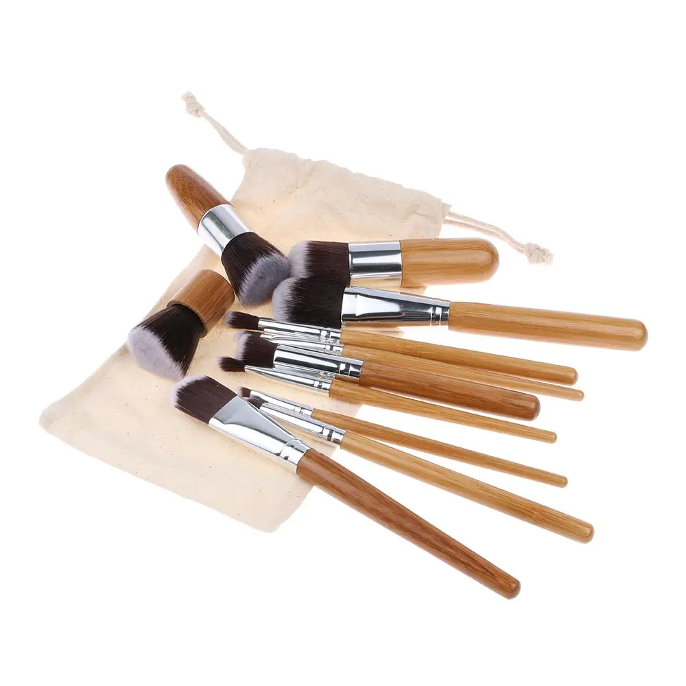 15 Colors Concealer EyeShadow Palette Kit with 11Pcs Bamboo Makeup Powder Brush