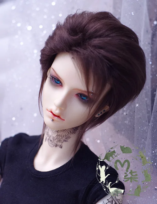 Новинка 1/3 22-23 см 20-21 см 1/4 18~ 19 см 1/6 16-17 см BJD парик Темный лоб короткий мальчик меховой парик для шарнирной куклы SD MSD YOSD парик куклы