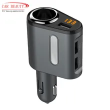 Car Charger Dual USB Smart Current Output Car-Charger Adapter With LED Display For Smartphone GPS MP3 Etc for Samsung Huawei
