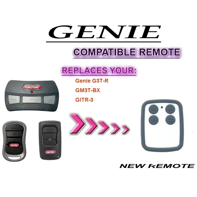 

GENIE GENIE GITR-3, GIT, GICT390, GIFT390-1,G3T-BX, G1T-BX Garage Door Replace Remote Controller 315MHz