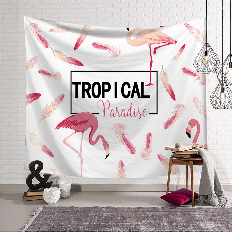 

CAMMITEVER Tropical Pink Flamingo Tapestry Wall Hanging Sandy Beach Throw Rug Blanket Camping Tent Travel Yoga Mattress